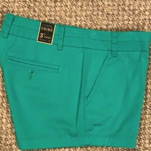 J.CREW NWT Green 3” Chino Shorts Size 6